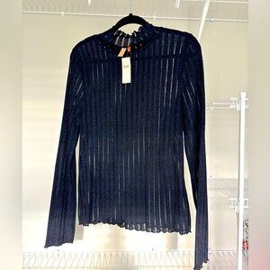 Anthropologie pilcro NWT black sheer top